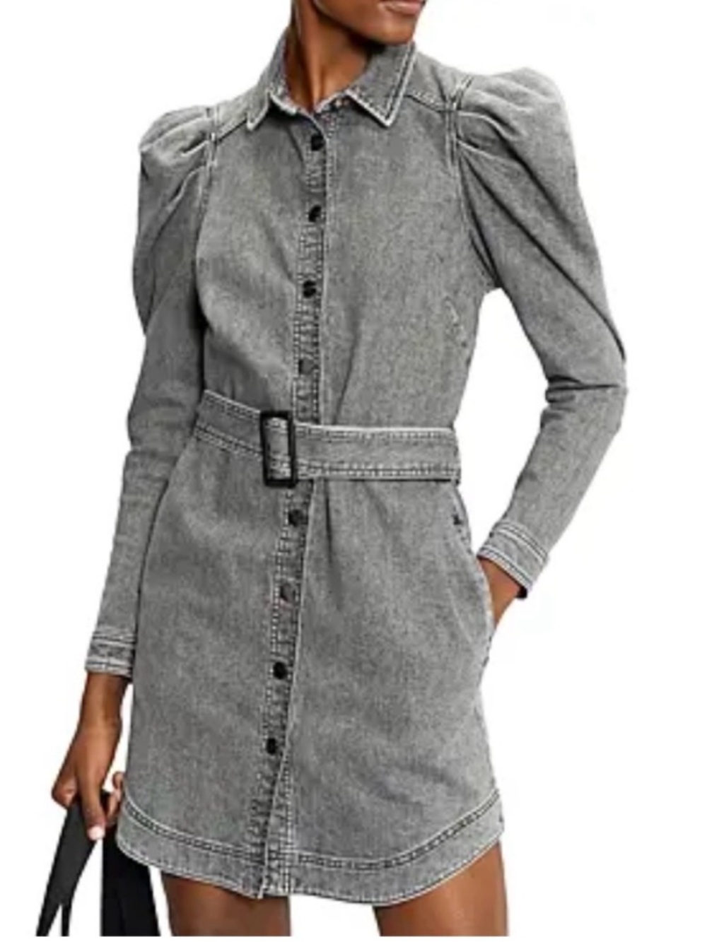 Ted Baker London Pasccal Denim Shirt Dress in Mid-Grey Denim 6 US14 NWT